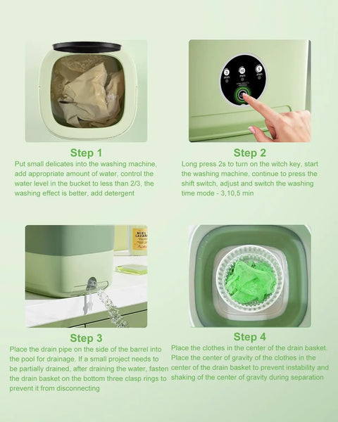 Step-by-step guide for Game Changing Foldable Portable Mini Washing Machine With Sixteen Liter Capacity and Three Deep Wash Modes.