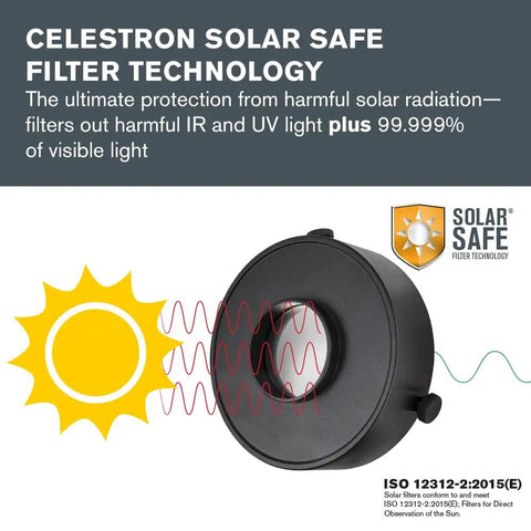 Safe Solar Eclipse Telescope Filter For 70mm Telescopes, ISO 12312-2 Sun Safety Certified, protective filter illustration