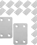 Stainless Steel Flat Plate Brackets 48 Pack, 1.1mm thick with 5mm holes, heavy duty corner shelf braces, sleek modern finish