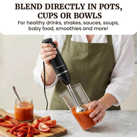 Boost Your Meal Prep Hustle With This Badass 500W Immersion Hand Blender Rocking Two Slick Speeds And A Matte Black Grip That Purees Soups Blends Shakes And Mixes Batters Like A Champ For Stress Free Kitchen Chores Every Single Time.
