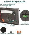Inside view of Beast Bright 150W LED Wall Pack Light With Photocell showing mounting methods and components.