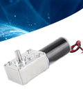 Straight Up Heavy Duty DC 24V Self Locking Gear Motor With Reversible Single Shaft Speed Reduction At 30 Rpm with aluminum body.