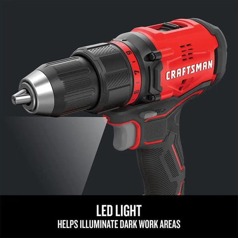 V20 Cordless Drill and Driver Kit Half-Inch Brushless Motor 350 UWA Two-Speed with LED light feature