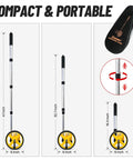 Zozen 6-Inch Measuring Wheel in Feet and Inches, Extended Telescopic Handle with compact design and portable case.