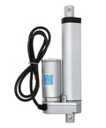 Heavy Duty Electric Linear Actuator 100mm Throw Motor 12V 24V 48V Compatible showing silver body, wires, and compact design for garage mods.