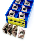 Ten Piece Internal Turning Tool Insert Set For CNC Lathe ACP200 AXMT170508G AXMT170508, visible inserts and packaging