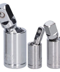 Dang Solid 3 Pc Universal Joint Socket Adapter Set With Chrome Vanadium Steel For 1 4 3 8 And 1 2 Inch Ratchets Built Tough For Impact Driver Repair And Heavy Duty Mechanics Jobs That Need Swivel Extension Precision., 3 chrome vanadium swivel socket adapters