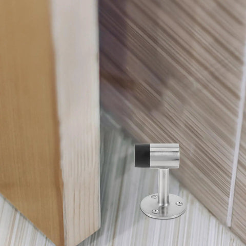 Zinc Alloy Door Stopper With Rubber Bumper, Rust Proof And Windproof Design, Heightened Door Wedge For Study Room And Home