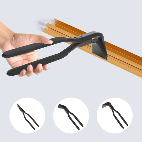 Pro Grade Three Piece Hand Seamer Sheet Metal Tool Set With Straight 45 Degree And 90 Degree Benders in use on metal edging