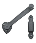 Black Wrought Iron Gate Flip Latch 4 Inch Tall Decorative Antique Heart Style Medium To Light Duty Door Lock Hardware