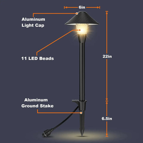 Lit 200LM Smart Outdoor Pathway Lights With 12V Low Voltage And App Control, Warm White And RGB Color, 22in light specs