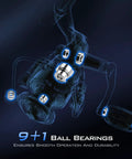 Centron Spinning Reel Size 500 with 9+1 ball bearings ensuring smooth operation and durability, highlighted components visible.