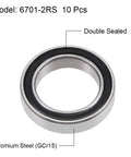 uxcell 6701-2RS deep groove ball bearing, double sealed, chrome steel, 12x18x4 mm (close-up)