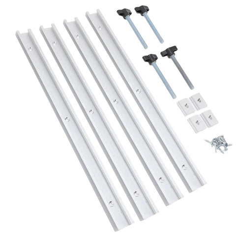 Aluminum T Track Miter Slot Jig 48 Inch With Double Cut Profile, Predrilled Holes, Screws, Heavy Duty Aluminum Alloy, Scratch Resistant