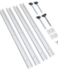 Aluminum T Track Sliding Slot Rail For DIY Woodworking Benches Pro Grade Double Cut Design With Predrilled Holes And Screws