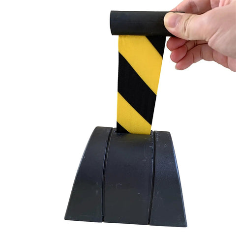 Wall Mounted Retractable Safety Belt With Slick Quick Deploy Mechanism And Tough As Nails Yellow Black Caution Tape For Smooth Crowd Control And Solid Area Separation Keeping Folks In Check With Zero Hassle