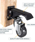 Heavy Duty Workbench Caster Kit with Four Two And A Half Inch Swivel Wheels and Four Hundred Pound Capacity, showing features