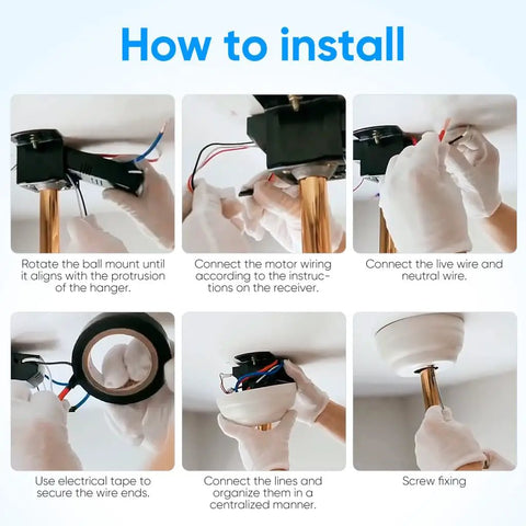 How to install Ceiling Fan Speed Controller With Wireless Remote For Lights And Fans, Low Voltage Safe Design, Variable Frequency Control, Easy Setup, Works With Most Fans, Multiple Speed Levels From Gentle Breeze To Strong Turbo, wiring steps