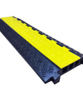 Low Profile 3 Channel Cable Protector Rubber Ramp With Black Base And Yellow Lid Indoor Outdoor Cord Cover for Power Cords