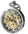 Mens Classic Steampunk Pocket Watch Gold Skeleton Hand Wind Mechanical Timepiece In Box With Vintage Inspired Design And Elegant Finish