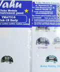 1/72 Yak-1B Early Photoetch Set For Arma Hobby Aircraft By YMA7316 packaging with instrument panel details