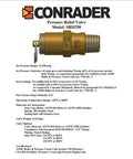 Front view of brass 1/8 NPT industrial hard-seat safety pressure relief valve with threaded ends