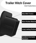 2 Inch Trailer Hitch Cover Black Rubber Tow Receiver Tube Plug Cap Universal 2x2 Square Receiver For Class 3 4 5 Trucks SUVs