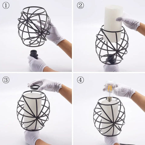 Assembly steps for Glass Pendant Plug In Hanging Light With Dimmable Switch Swag Style Lamp For Kitchen Island Bedroom Living Room.
