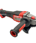 Hardcore Shop Grade Cordless Angle Grinder 4 5 To 6 Inch With Fast Braking And Secure Paddle Switch Tool Only side view with handle.