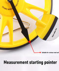 No Sweat Telescopic Digital Measuring Wheel With Ergonomic Grip and Precision Counter, showing measurement pointer and wheel detail.