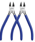 Two Pack 6 Inch Precision Flush Cutters With Spring Loaded Diagonal Side Cutting Pliers For Crafts Jewelry Making Electronics 3D Printing