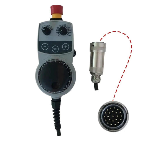 Solid Handwheel Mpg HBA-072978 For Smooth Controls And Reliable Industrial Grip Make Your Workshop Setup Rock With This Heavy Duty Wheel Handle That Gets The Job Done Right. shown with control unit and connector