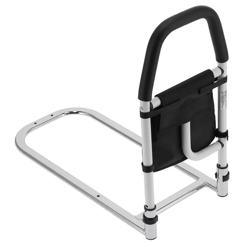 Easy-Setup Bed Rail For Seniors And Pregnant Adults, No-Fuss Heavy-Duty Carbon Steel Bed Assist Bar with anti-slip foam handles
