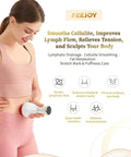 Woman using Must Have Lymphatic Drainage Massager With Light Heat And Vibration For Body Sculpting And Cellulite Reduction