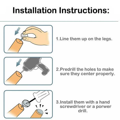 Installation steps for Heavy Duty Non Slip Furniture Nails With Thick ABS Pad Heads For Floor Protection Anti Scratch Glide Pads