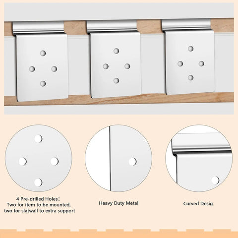 10 Pack Slatwall Metal Plate Mount Backplates For Slatwall Compatible Displays showing backplates with pre-drilled holes