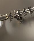 Heavy Duty Curtain Rod Set With Aluminum Alloy Brackets And Rings, Wall Mounted Drapery Rod For Sliding Doors, No Snag Glide, Patio, Living Room Or Bedroom, Smooth Glide Track System, Gold Finish, 4.9 Ft wall-mounted with rings