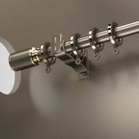 Heavy Duty Curtain Rod Set With Aluminum Alloy Brackets And Rings, Wall Mounted Drapery Rod For Sliding Doors, No Snag Glide, Patio, Living Room Or Bedroom, Smooth Glide Track System, Gold Finish, 4.9 Ft wall-mounted with rings