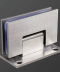 Heavy Duty Two Pack 180 Degree Glass Door Hinges Rock Solid 304 Stainless Steel Pivot For Frameless Showers And Cabinets Auto Spring Back, close-up view of hinge mechanism.