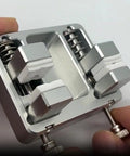 Close-up of Beefy Heavy Duty Soldering Clamp Station With Adjustable Aluminum Workbench Fixture And Heat Resistant Ceramic Jaw