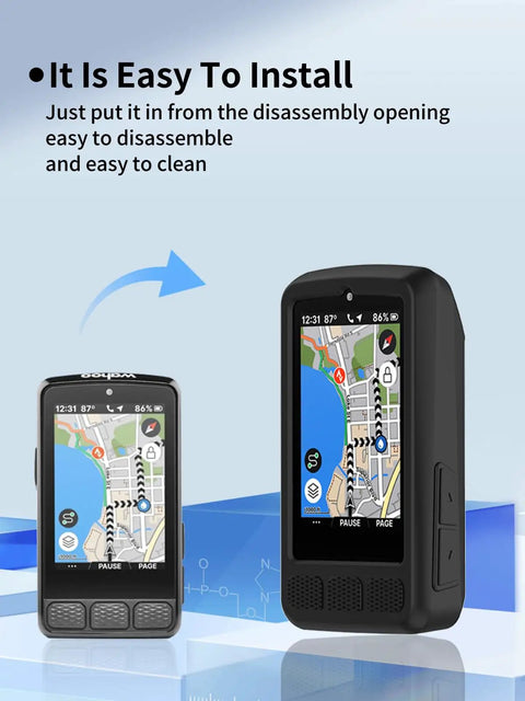 Rugged Soft Shell Case For ELEMNT ROAM V3 GPS Cycling Computer with silicone leather blend, easy install