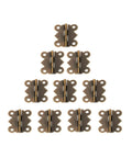 Mini Butterfly Door Hinge Set Antique Bronze 20 By 25mm 20 Pieces arranged in a pyramid shape, decorative and durable for furniture hardware.