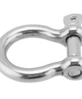 Close-up of Tough As Nails 15 Pack 1/4 Inch 304 Stainless Steel Screw Pin Shackle, durable for rigging ropes and chains.
