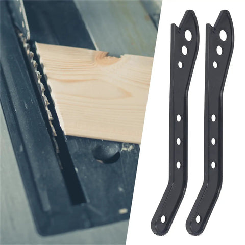 Two Pack ABS Push Sticks For Woodworking Heavy Duty Safety Pushers next to a wood piece on a table saw