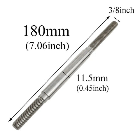 Rear Hub Axle For Multispeed Bikes, 180mm Length, Three Eighths Inch Silver 26 TPI Hub Nut Washer Kit detailed view