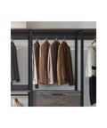 Top Shelf Wood Walk In Closet Organizer System Featuring Straight Up Customizable Shelves Heavy Duty Hanging Rods And Hassle Free Drawers For Bedroom Storage That Honestly Maximizes Space with hanging blazers