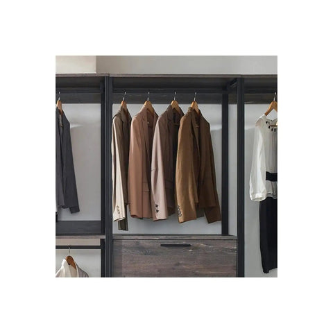 Top Shelf Wood Walk In Closet Organizer System Featuring Straight Up Customizable Shelves Heavy Duty Hanging Rods And Hassle Free Drawers For Bedroom Storage That Honestly Maximizes Space with hanging blazers