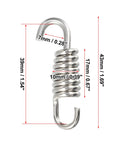 Front view of stainless steel motorcycle exhaust pipe spring with dual hook ends