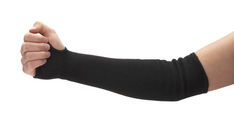 Shop Tough Hard Rock Arm Sleeves, Heat And Cut Resistant For Grease Monkeys And Welders, oil repellent black stretch sleeve