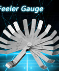 Stainless Steel Curved Feeler Gauge For Welding Gap Size Measurement And Slot Size Inspecting Tool displayed on grid background